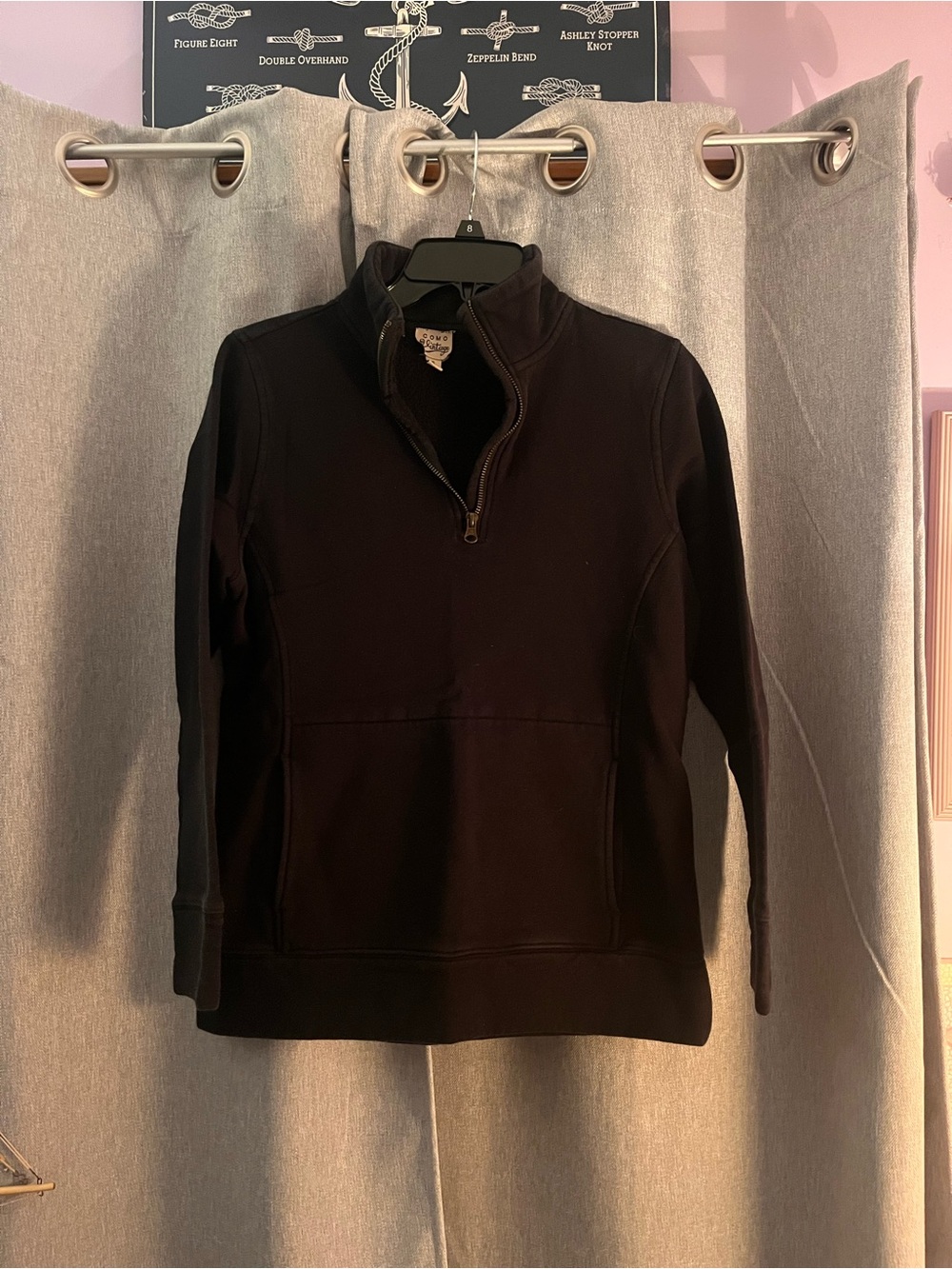 Como Vintage Black Half-Zip Men's Sweater